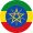 Ethiopia  flag button on white background